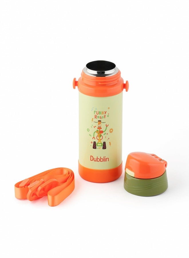 Dubblin Charlie Kids Water Bottle 350 ml | Double Wall Vacuum Insulated Stainless Steel Bottle | Keeps Water Hot & Cold | No Sweat | Leak Proof | BPA Free-Green - Image 4